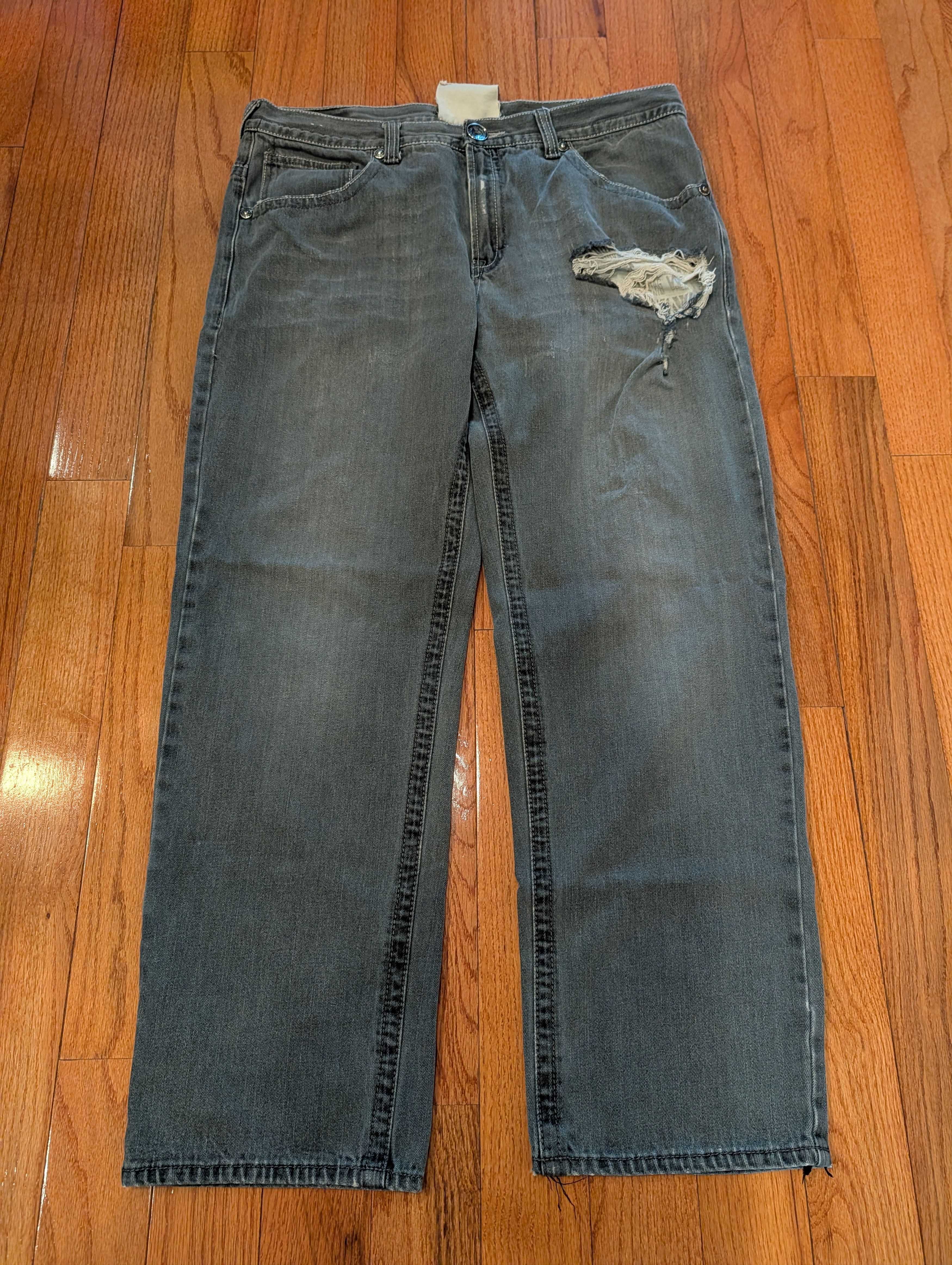 Southpole White Tag Premium Y2K Baggy Embroidered Jeans 40X32 Fleur Size US 40 / EU 56 - 6 Thumbnail
