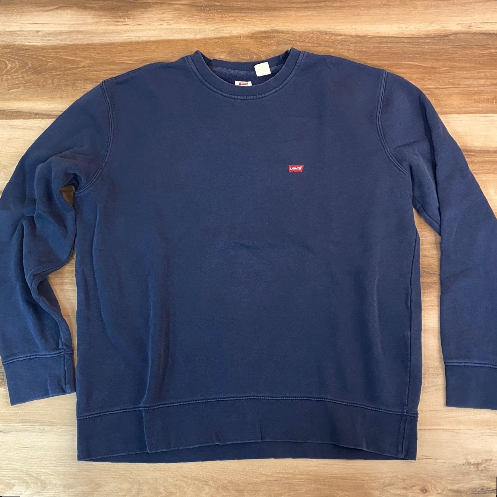 Levi's Levis Mens Standard Fit Crewneck Sweatshirt L Navy Blue Batwing Logo Embroidered Pullover Classic Cadence Size US L / EU 52-54 / 3 - 4 Thumbnail