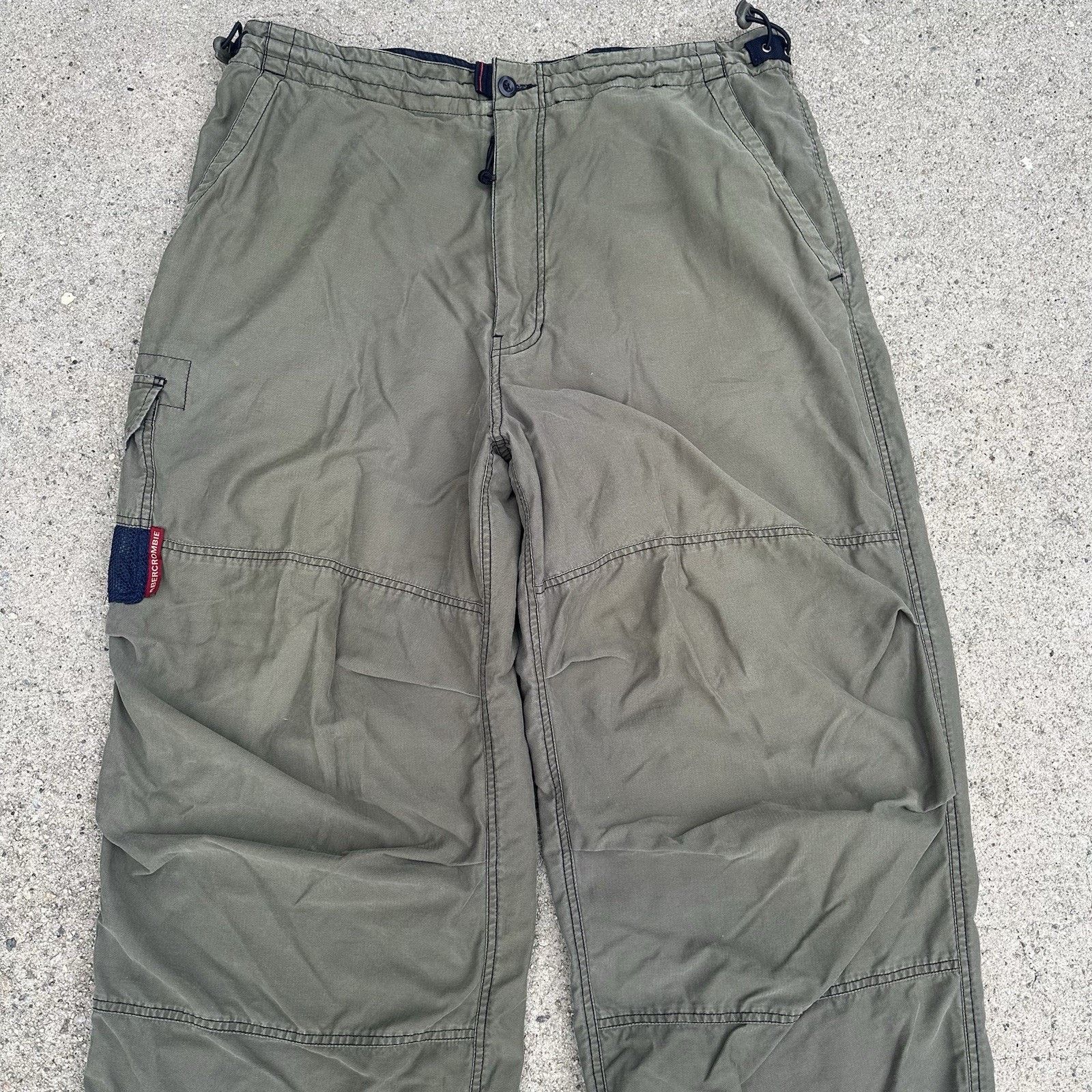 Abercrombie & Fitch × Vintage Vintage Y2K Abercrombie & Fitch Green Cargo Parachute Pants Size US 37 - 2 Thumbnail