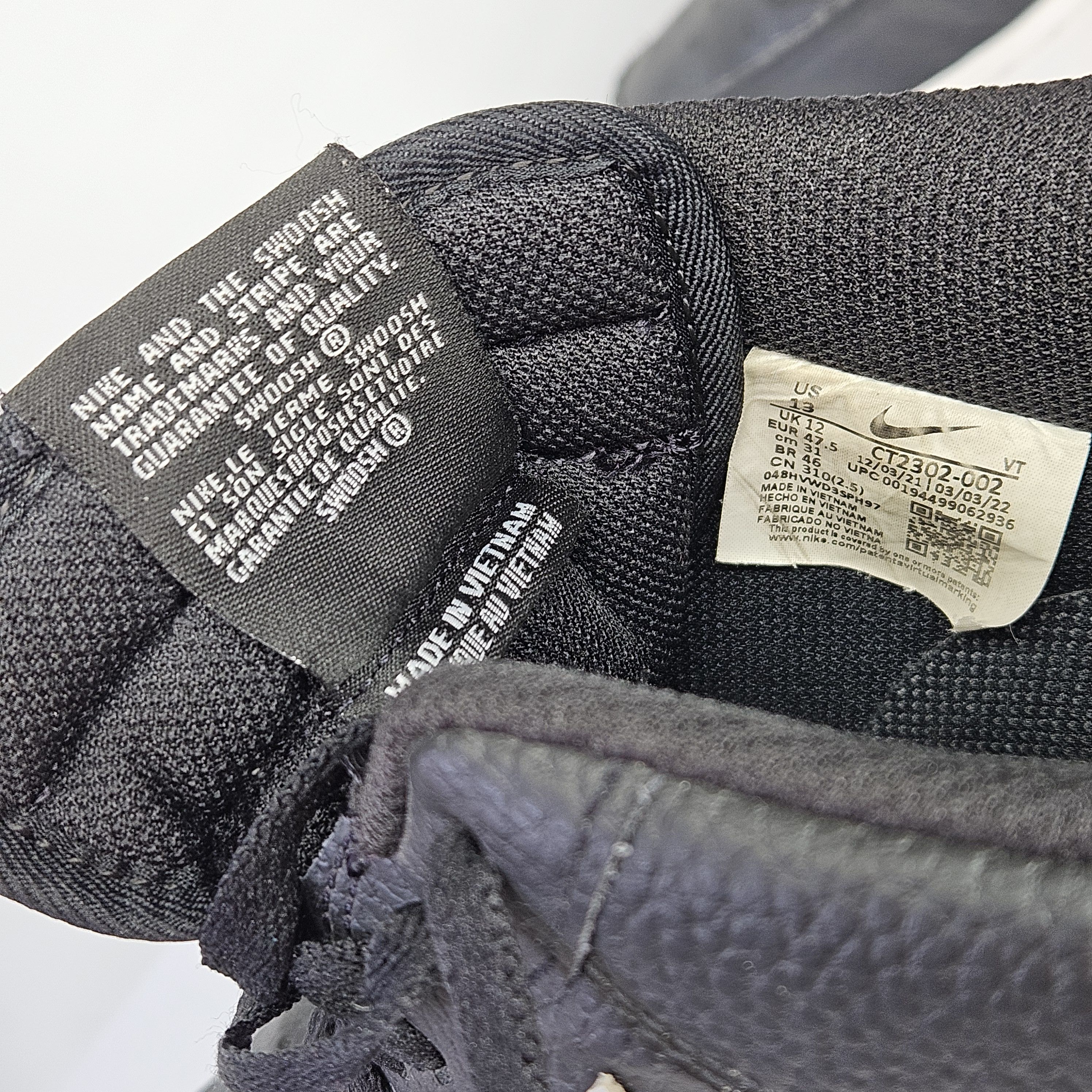 Nike Nike Men's 13 Sneakers Air Force 1 '07 Black White Pebbled Size US 13 / EU 46 - 11 Thumbnail