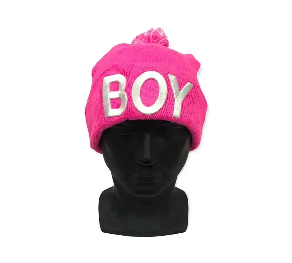 Japanese Brand Japanese Brand Boy Spellout Bobble Beanie Hat Size ONE SIZE - 1 Thumbnail