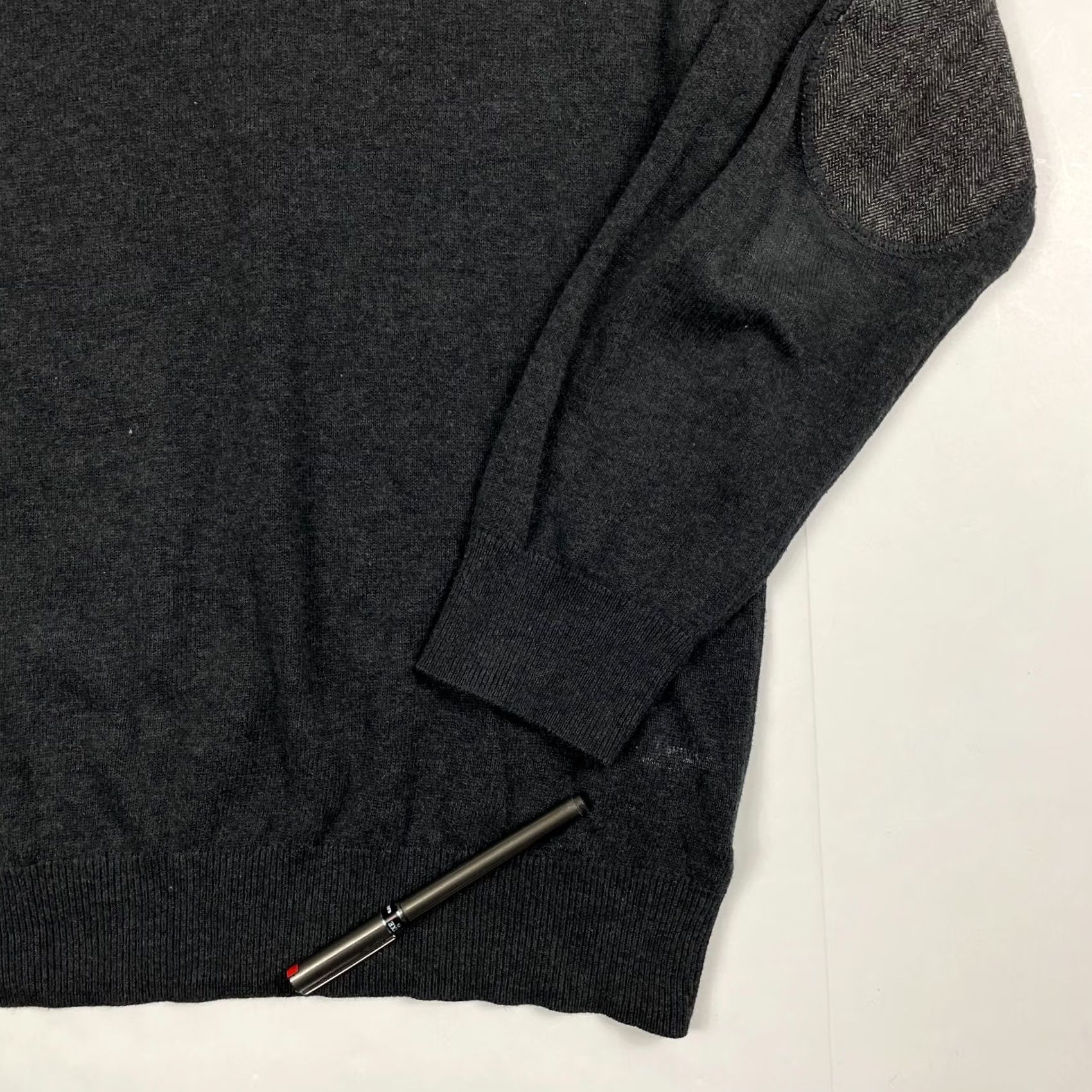 Vintage Cambridge Dry Goods Sweater Men Extra Large Gray Long Sleeve V-Neck Elbow Patch Size US XL / EU 56 / 4 - 4 Thumbnail