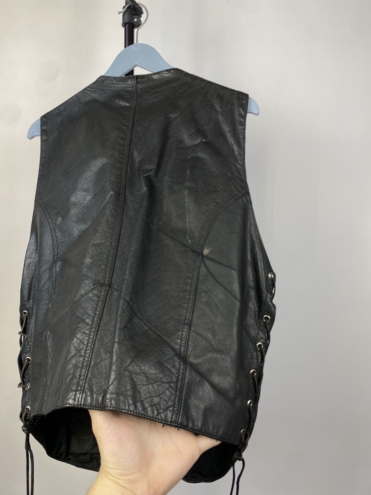 Genuine Leather × Leather × Vintage Vintage 70s rare Cowboy Stars & Stripes USA Leather Vest Size US S / EU 44-46 / 1 - 11 Thumbnail