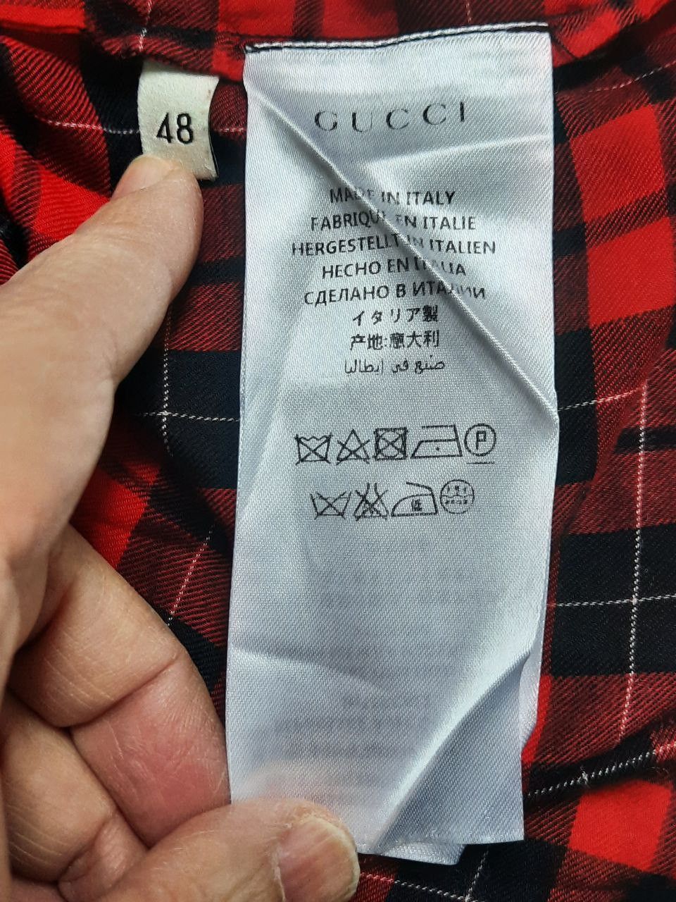 Gucci Checkered Plaid Flannel Bow Tie Shirt Size US M / EU 48-50 / 2 - 6 Thumbnail