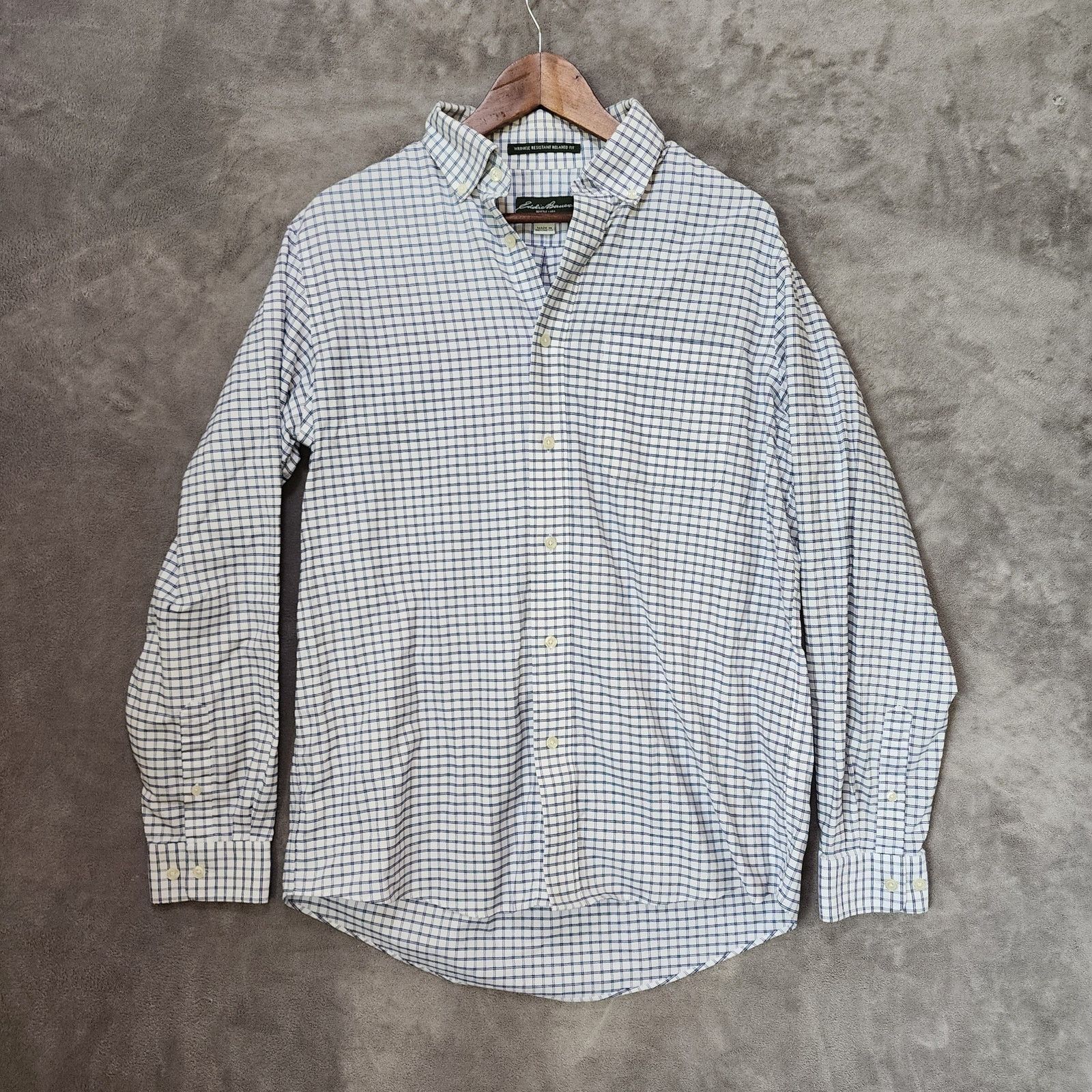 Eddie Bauer Men's M Eddie Bauer Blue White Check Shirt Size US M / EU 48-50 / 2 - 2 Thumbnail
