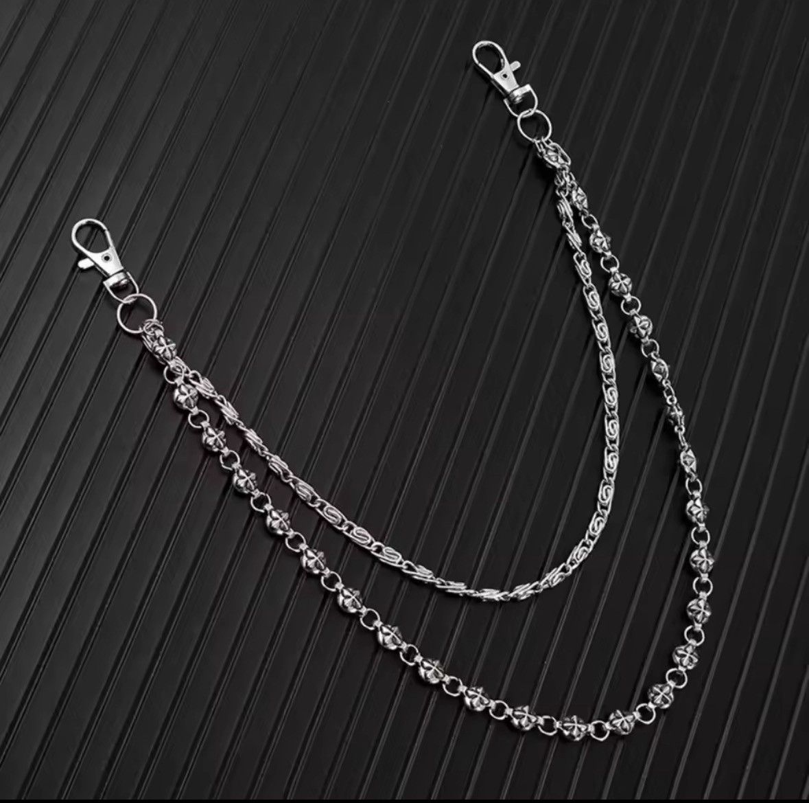 Other Trendy Hip Hop Double Layer Jeans Chain with Keychain Size ONE SIZE - 2 Thumbnail