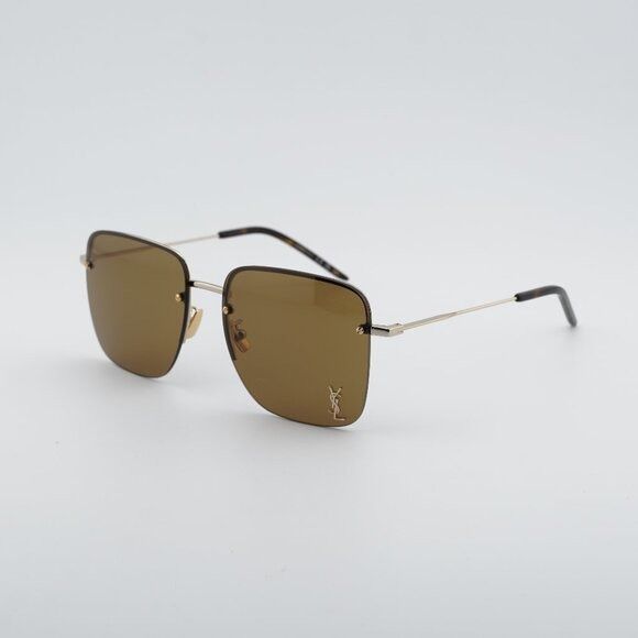 Saint Laurent Paris Saint Laurent SL 312 M 014 Sunglasses Gold Square Frame Size ONE SIZE - 2 Thumbnail