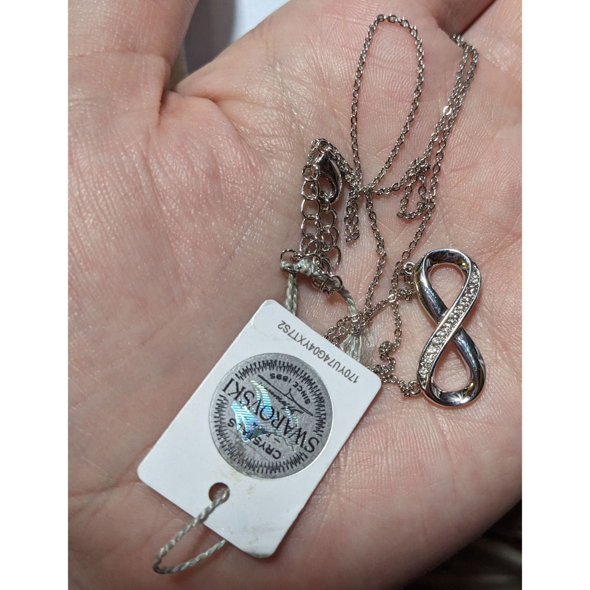 Swarovski Authentic Swarovski Crystal Silver Tone Infinity Pendant Nec Size ONE SIZE - 5 Thumbnail