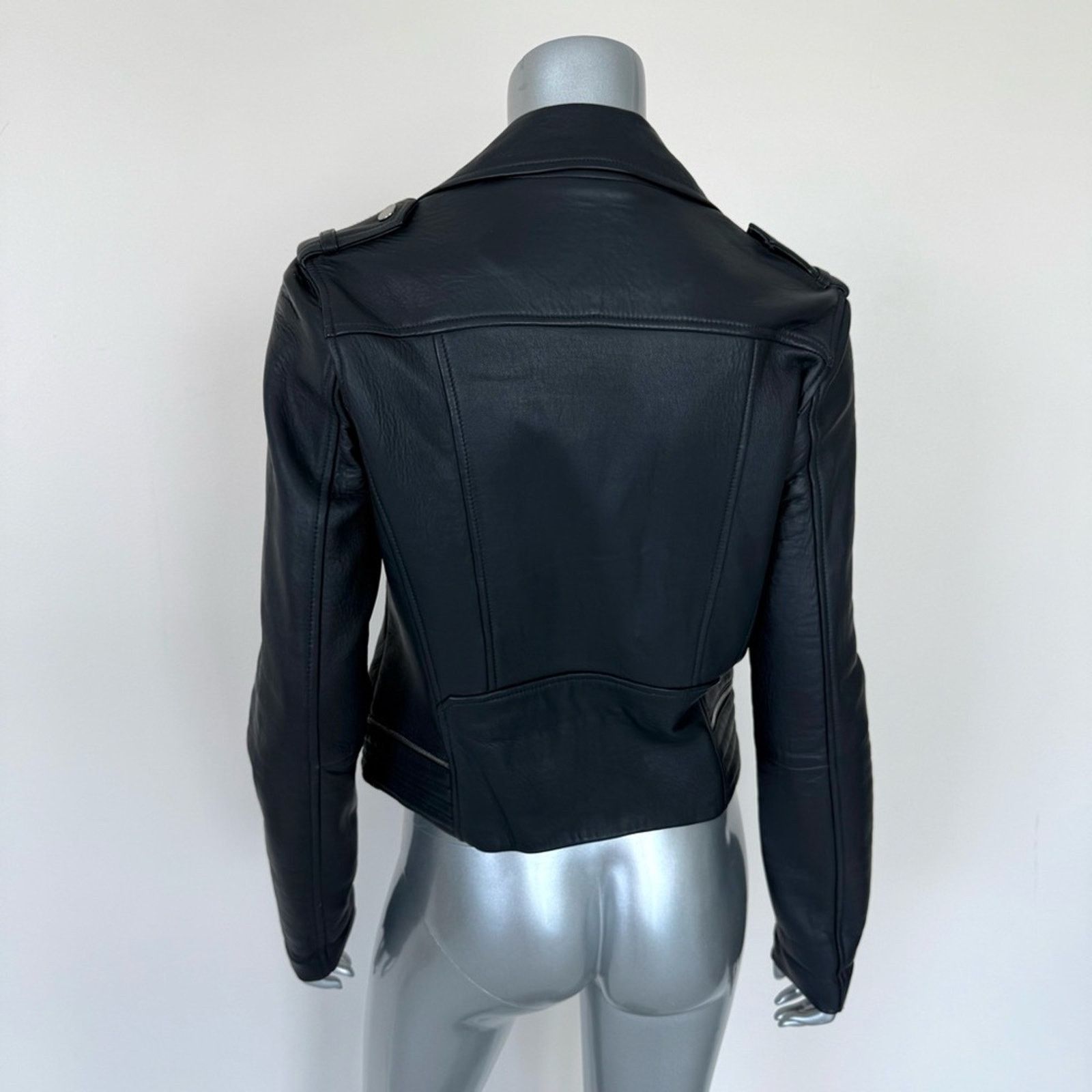 Maje MAJE leather navy women jacket size 36 FR or 6 US 750$ Size M / US 6-8 / IT 42-44 - 3 Thumbnail