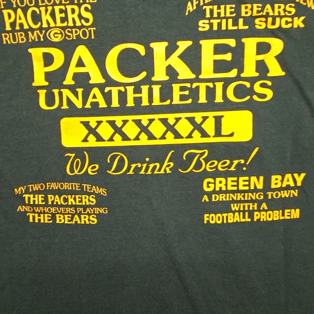 Gildan Vintage Green Bay Packers Drinking Team Tee Green Shirt M Size US M / EU 48-50 / 2 - 10 Thumbnail