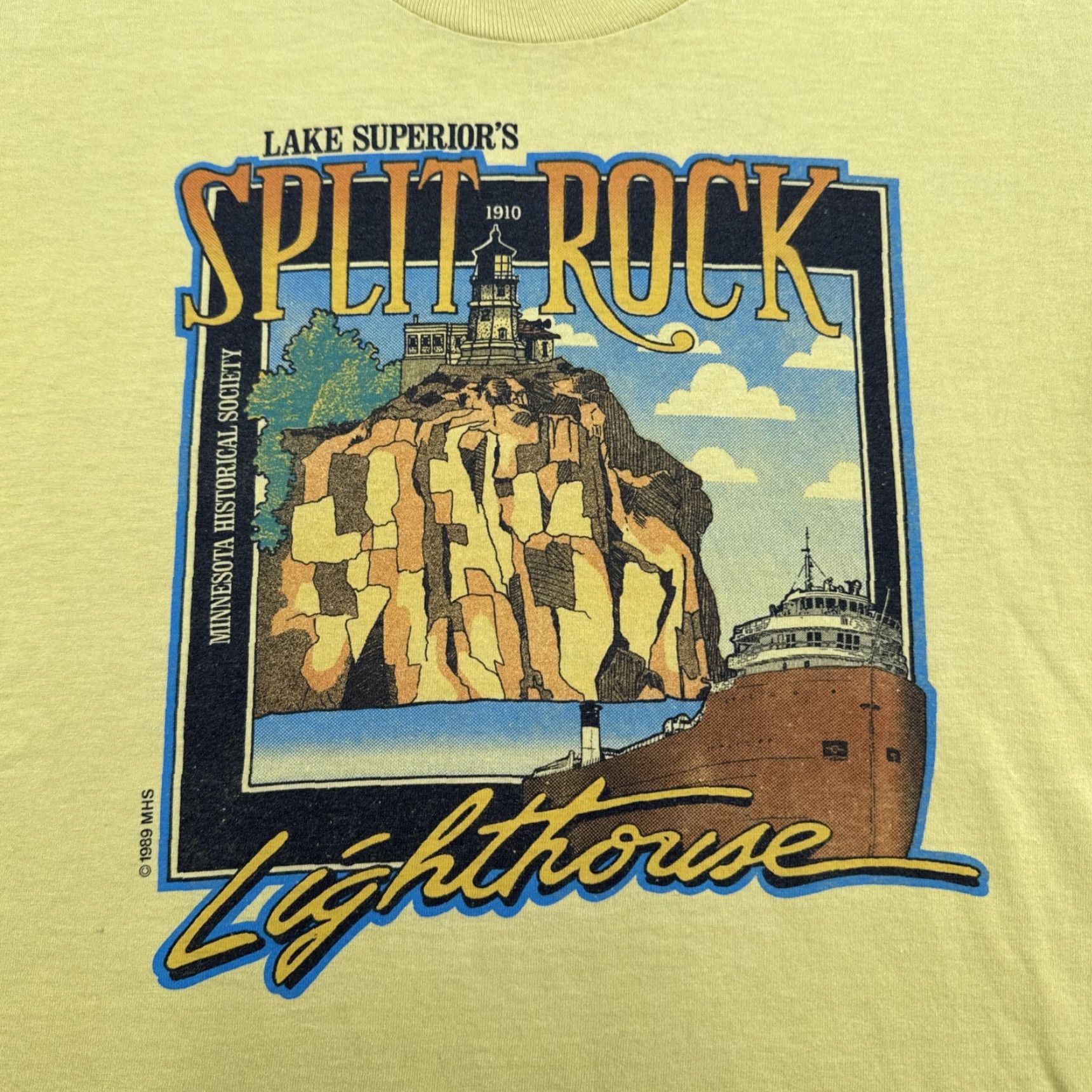 Fruit Of The Loom VINTAGE Fruit of the Loom Shirt Mens L Yellow 90s Single Stitch T-Shirt Size US L / EU 52-54 / 3 - 2 Thumbnail