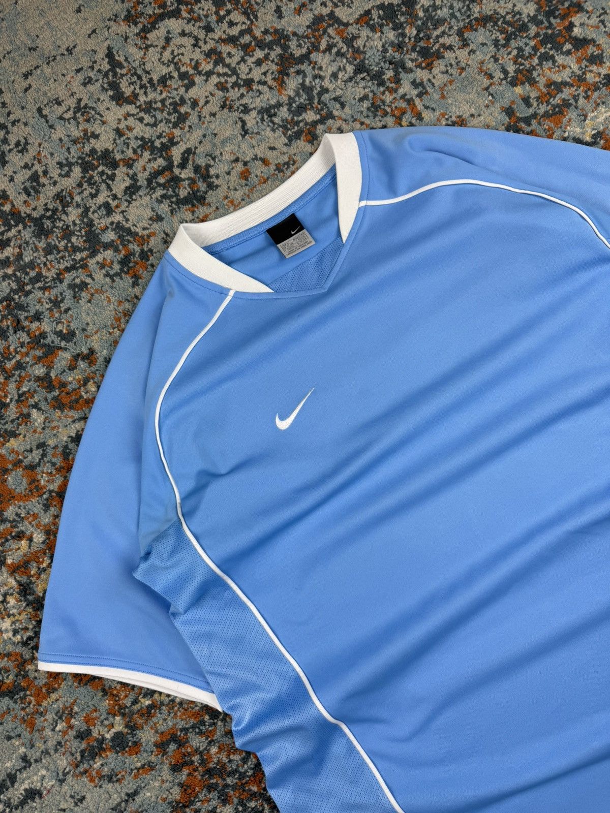 Nike × Vintage Vintage Y2K Nike soccer football blokecore jersey baby blue Size US XL / EU 56 / 4 - 7 Thumbnail