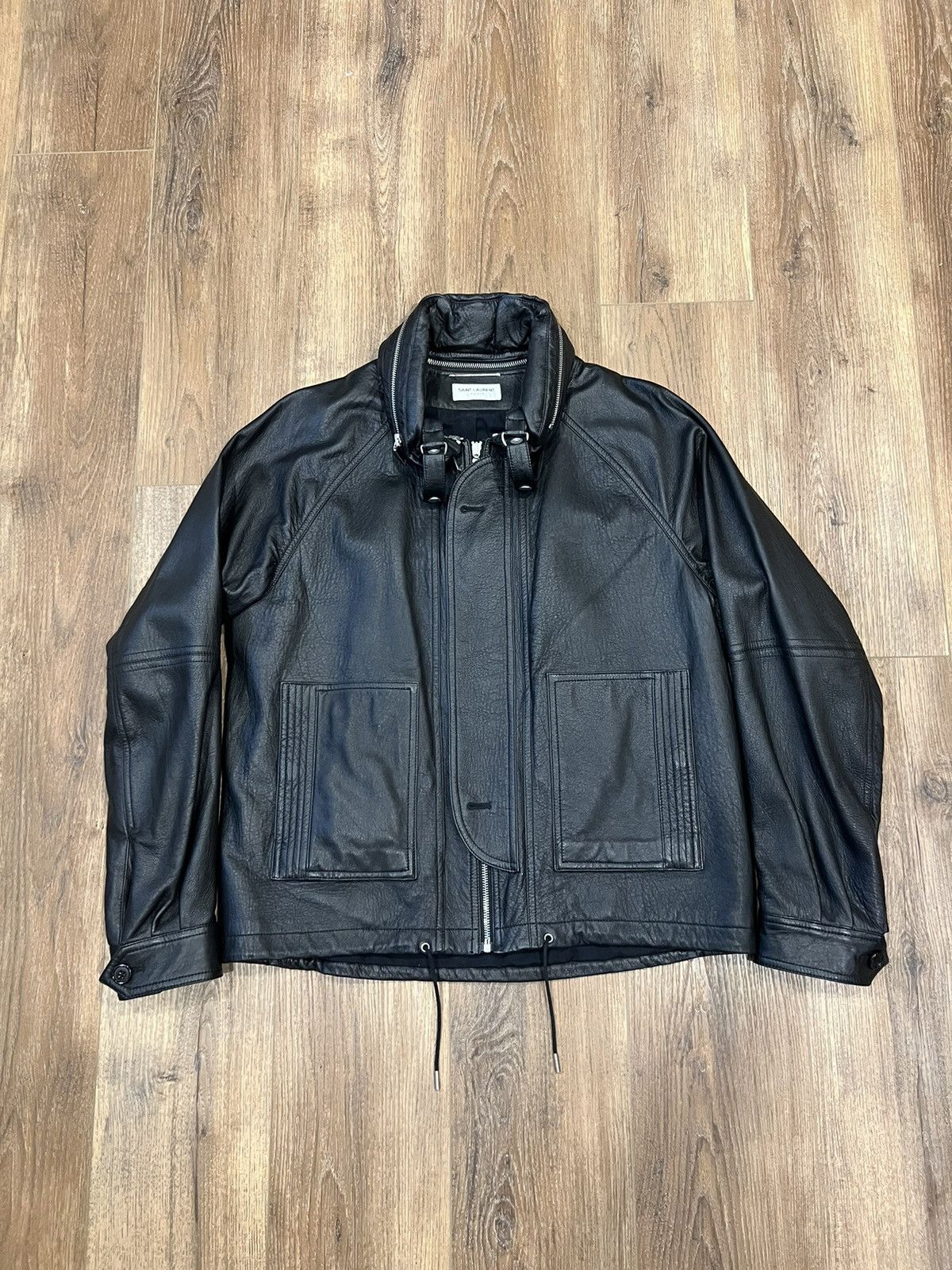 Saint Laurent Paris Lamb Skin Bomber Jacket Size US L / EU 52-54 / 3 - 1 Thumbnail