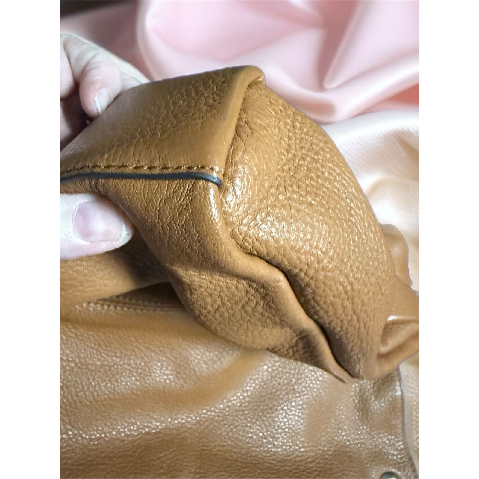 Vince Camuto Vince Camuto Leather Tote Bag Whiskey Brown Pebbled Slouchy Size ONE SIZE - 5 Thumbnail