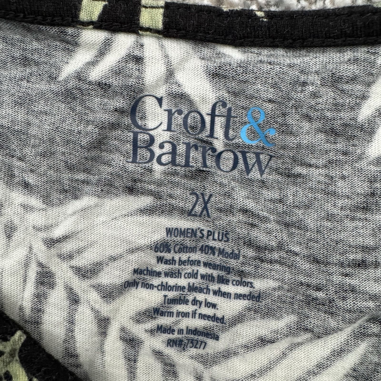 Croft & Barrow Croft & Barrow Dress 2X Plus Boho Tropical Leaf Print Casual Size XXL / US 16-18 / IT 52-54 - 6 Thumbnail
