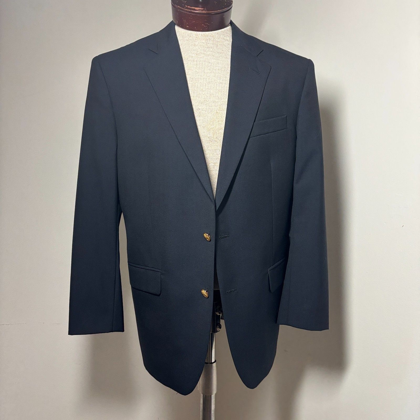 Brooks Brothers Brooks Brothers Madison Loro Piana Men’s Blazer Gold Logo Bt Size 40S - 6 Thumbnail