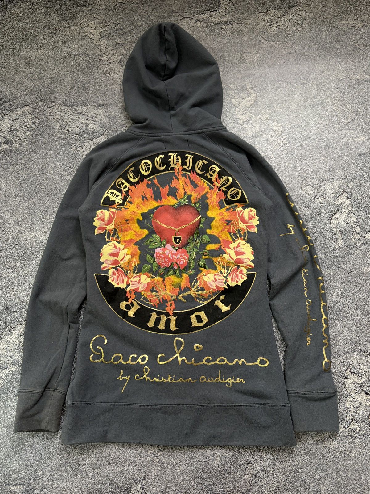 Christian Audigier Paco Chicano Christian Audigier Amor Heart Gold Foil S Y2K Size S / US 4 / IT 40 - 1 Thumbnail
