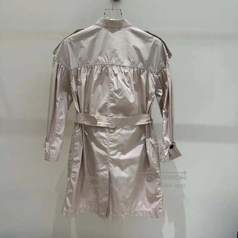 Burberry Burberry Zip-Up Mid-Length Trench Coat in Pale Pink. Size L / US 10 / IT 46 - 4 Thumbnail