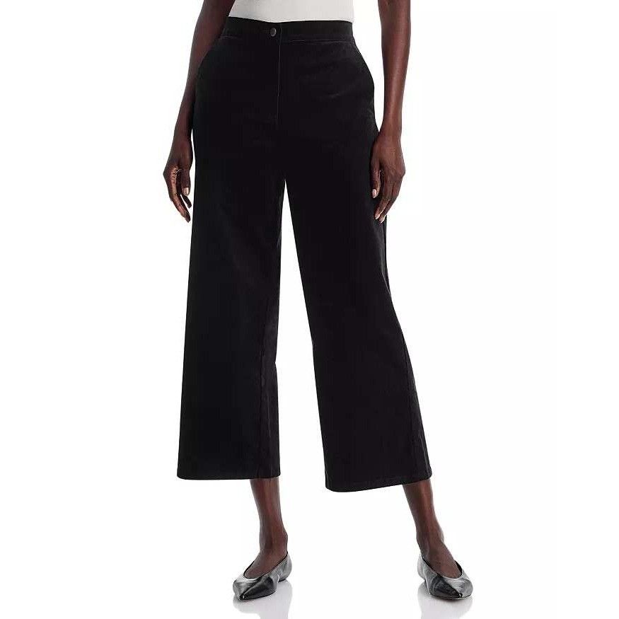 Eileen Fisher Eileen Fisher Velveteen Wide Leg Ankle Pants Women L Black C Size 36" / US 14 / IT 50 - 16 Thumbnail