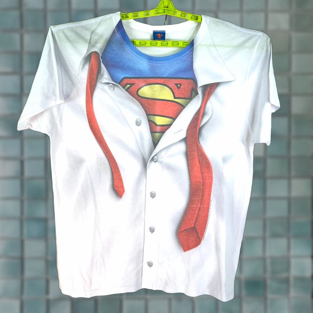 Vintage Superman DC Comics Shirt 3XL White Front Graphic Hit Mens T-Shirt Size US XXL / EU 58 / 5 - 1 Thumbnail