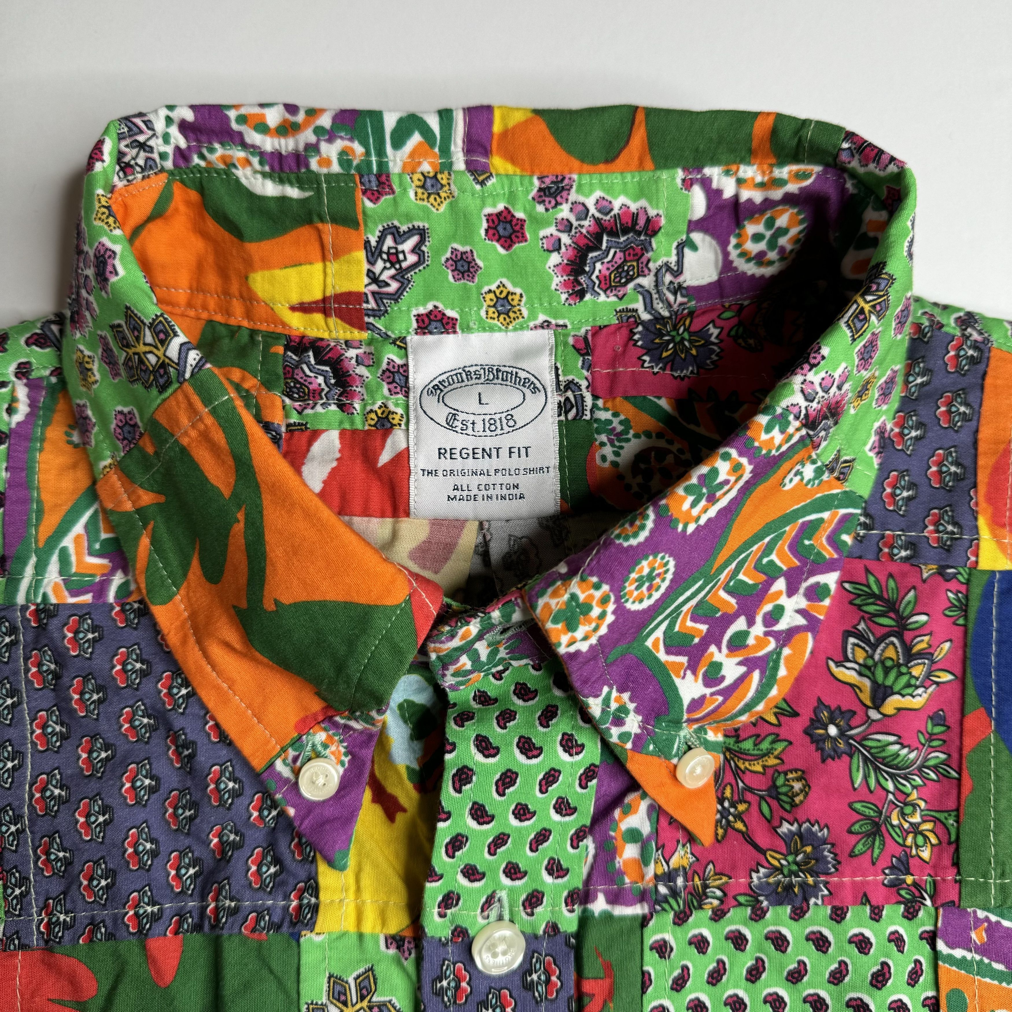 Brooks Brothers NWT Brooks Brothers Patchwork Floral Shirt Bright Tropical Size US L / EU 52-54 / 3 - 11 Thumbnail