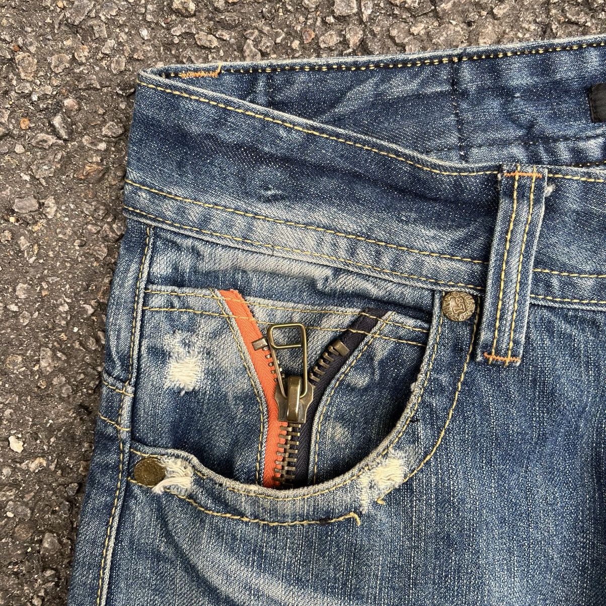 Tornado Mart Japanese Lolita Clawmark Jeans Faded Distressed Denim Punk Size US 30 / EU 46 - 6 Thumbnail