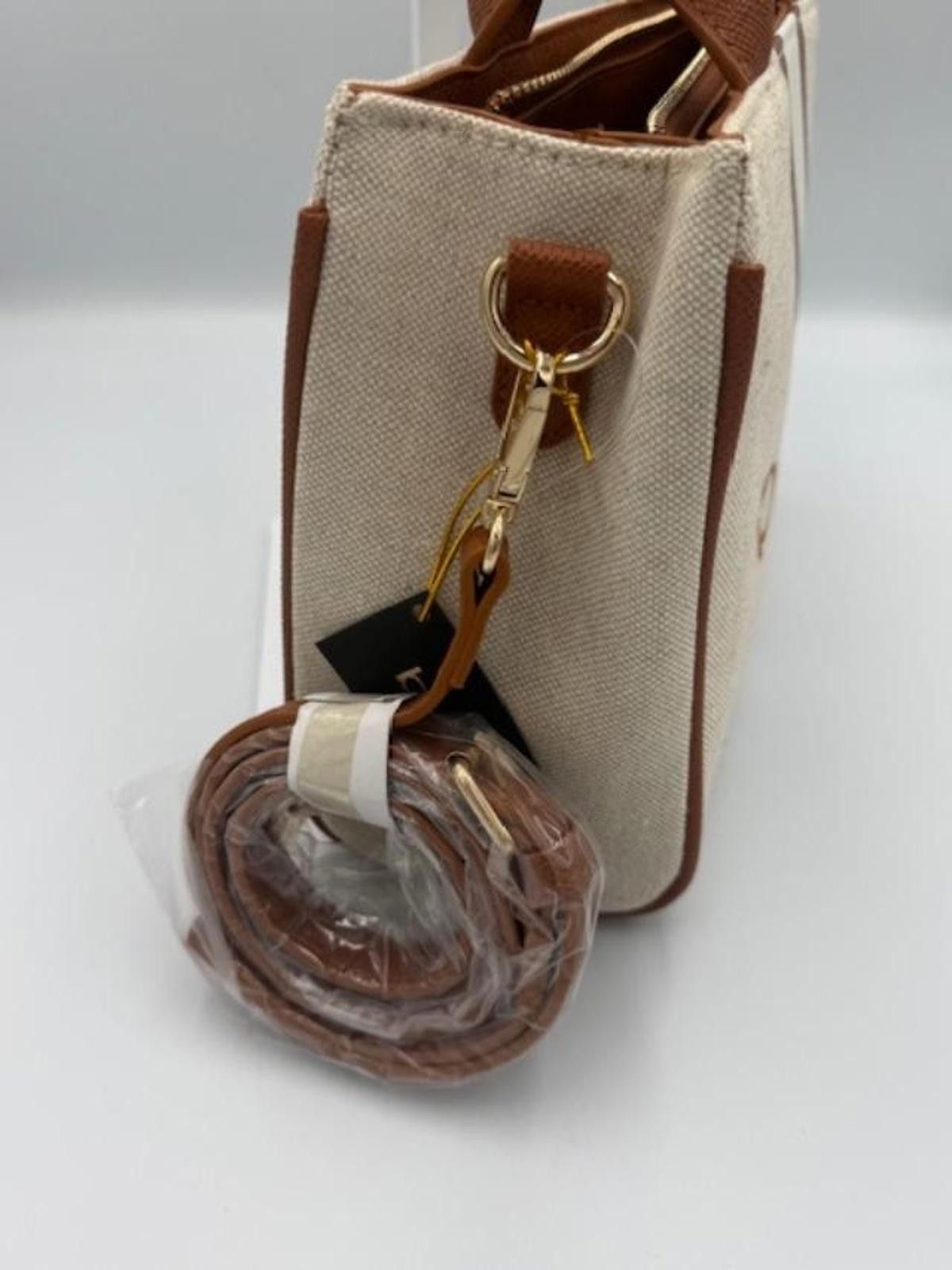 United Colors Of Benetton NWT Bebe Paisley Mini Canvas hand bag - Caramel color Size ONE SIZE - 5 Thumbnail