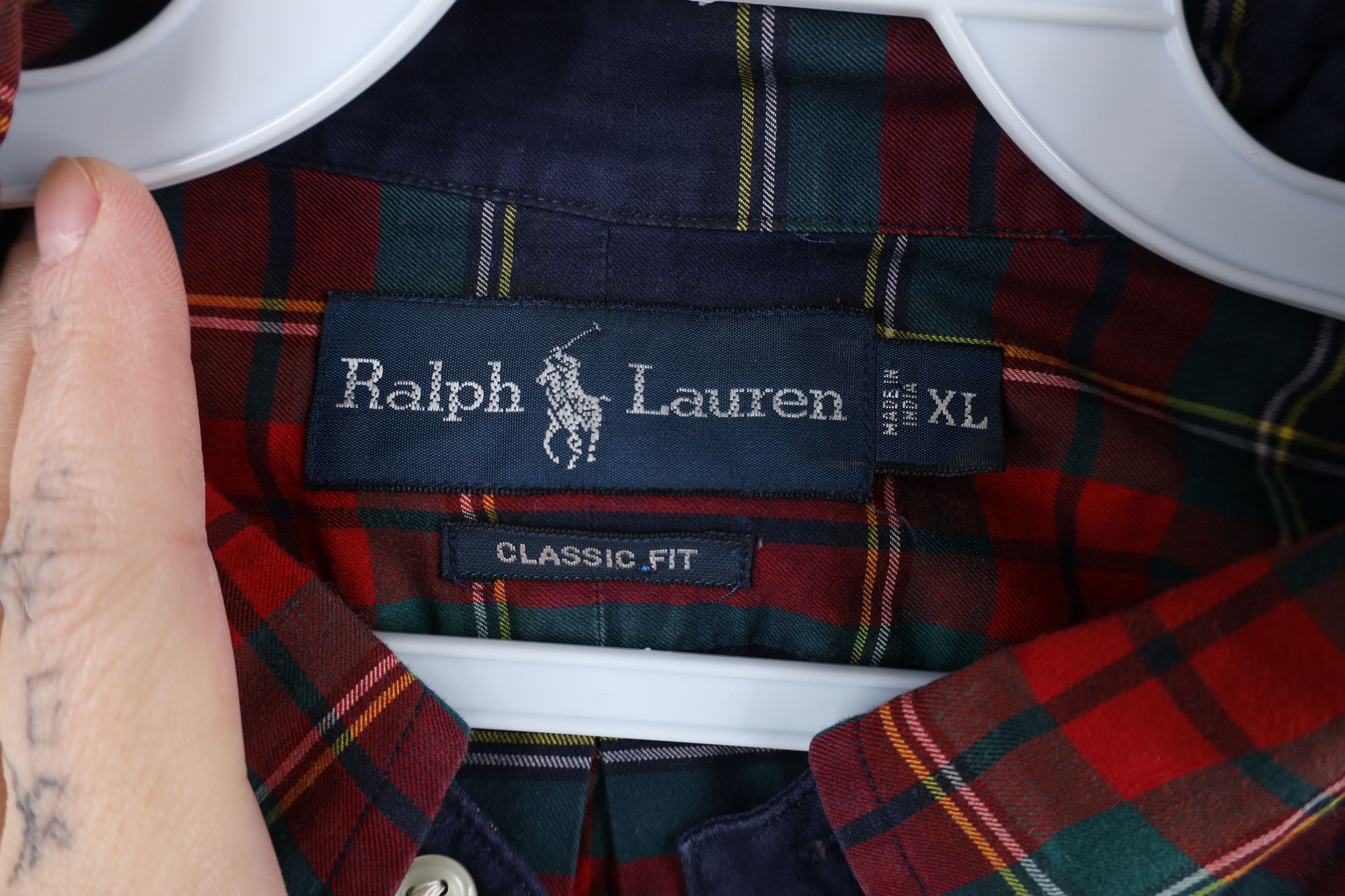 Ralph Lauren × Vintage Vintage 90s Ralph Lauren Fit Rainbow Plaid Button Down Shirt Size US XL / EU 56 / 4 - 5 Thumbnail