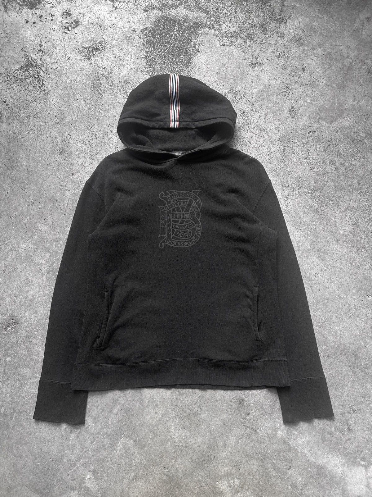 Black Label Logo Print Hoodie