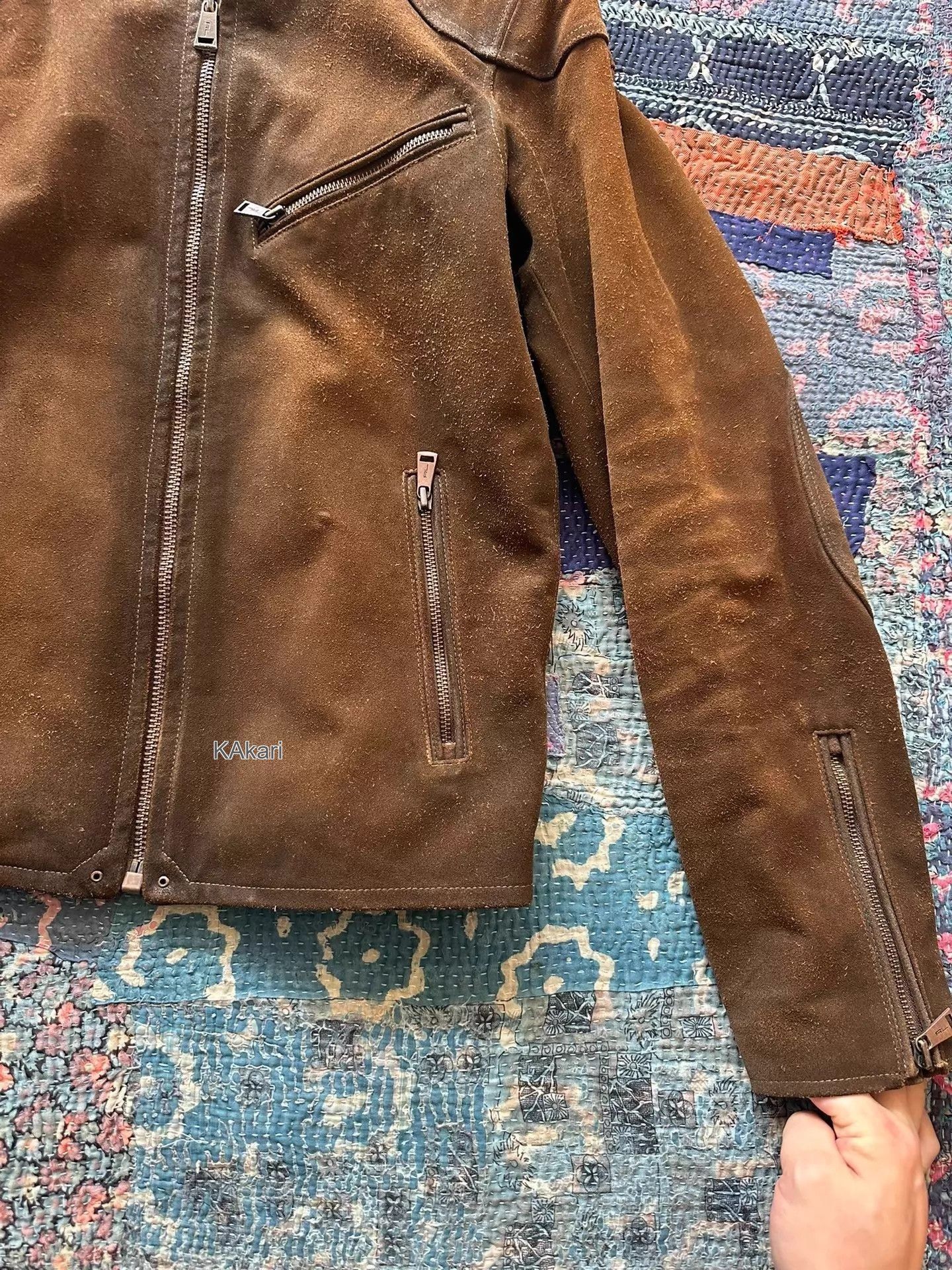 Polo Ralph Lauren Brown Suede Moto Jacket Size M Size US XXS / EU 40 - 4 Thumbnail
