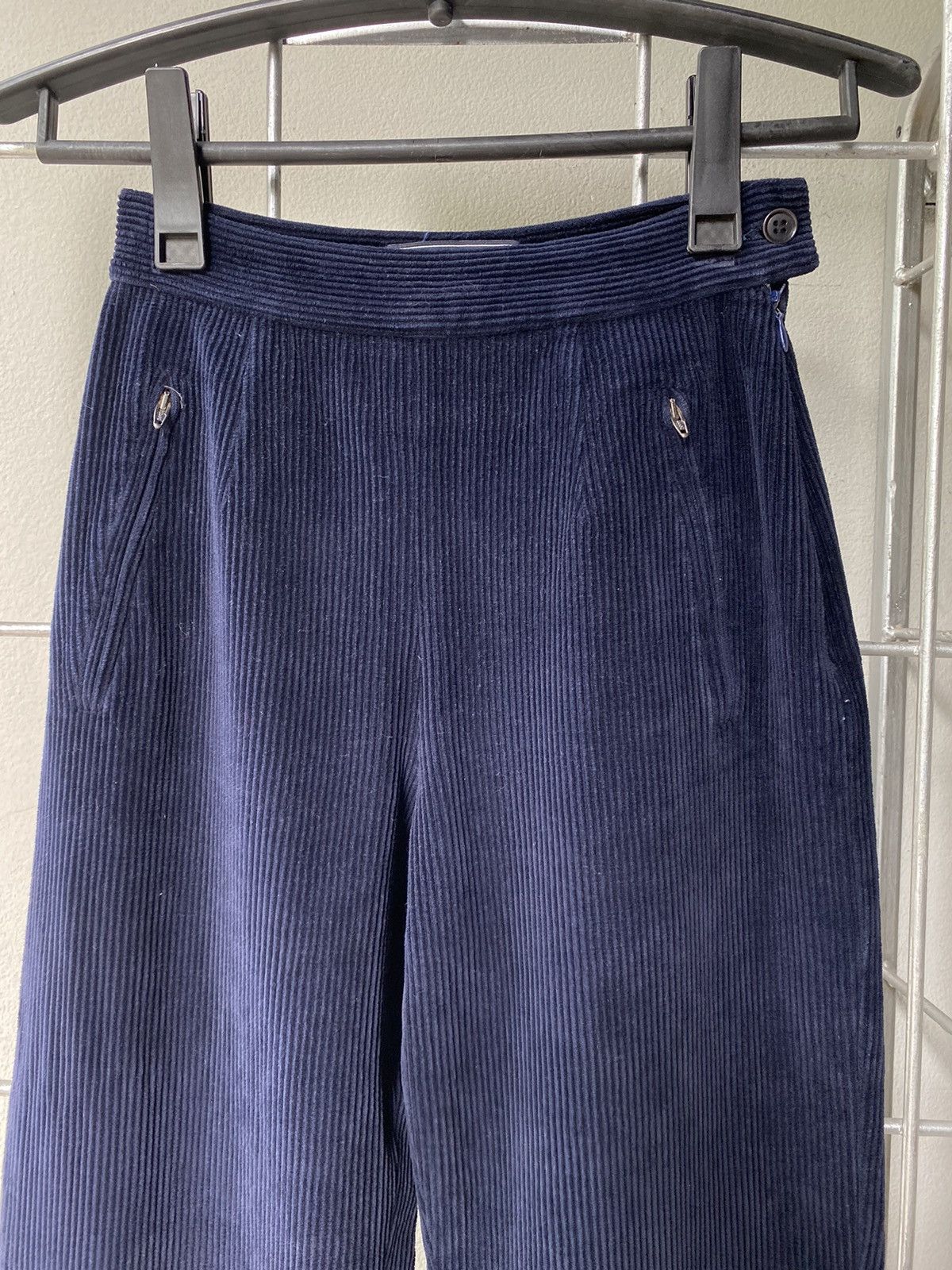 Max Mara MaxMara High-Waisted Corduroy Navy Pants Size 25" / US 0 / IT 36 - 18 Thumbnail