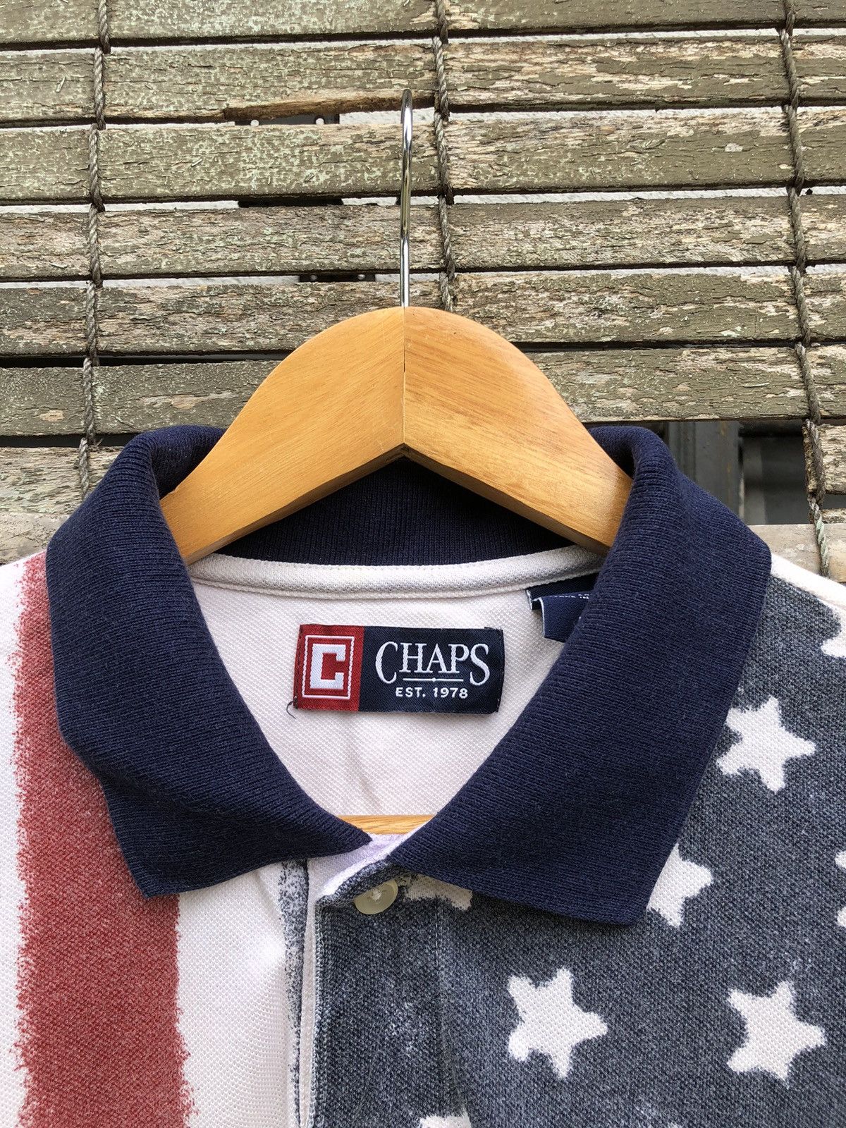 Vintage Vintage Chaps American Flag Polo Shirt Size US L / EU 52-54 / 3 - 5 Thumbnail