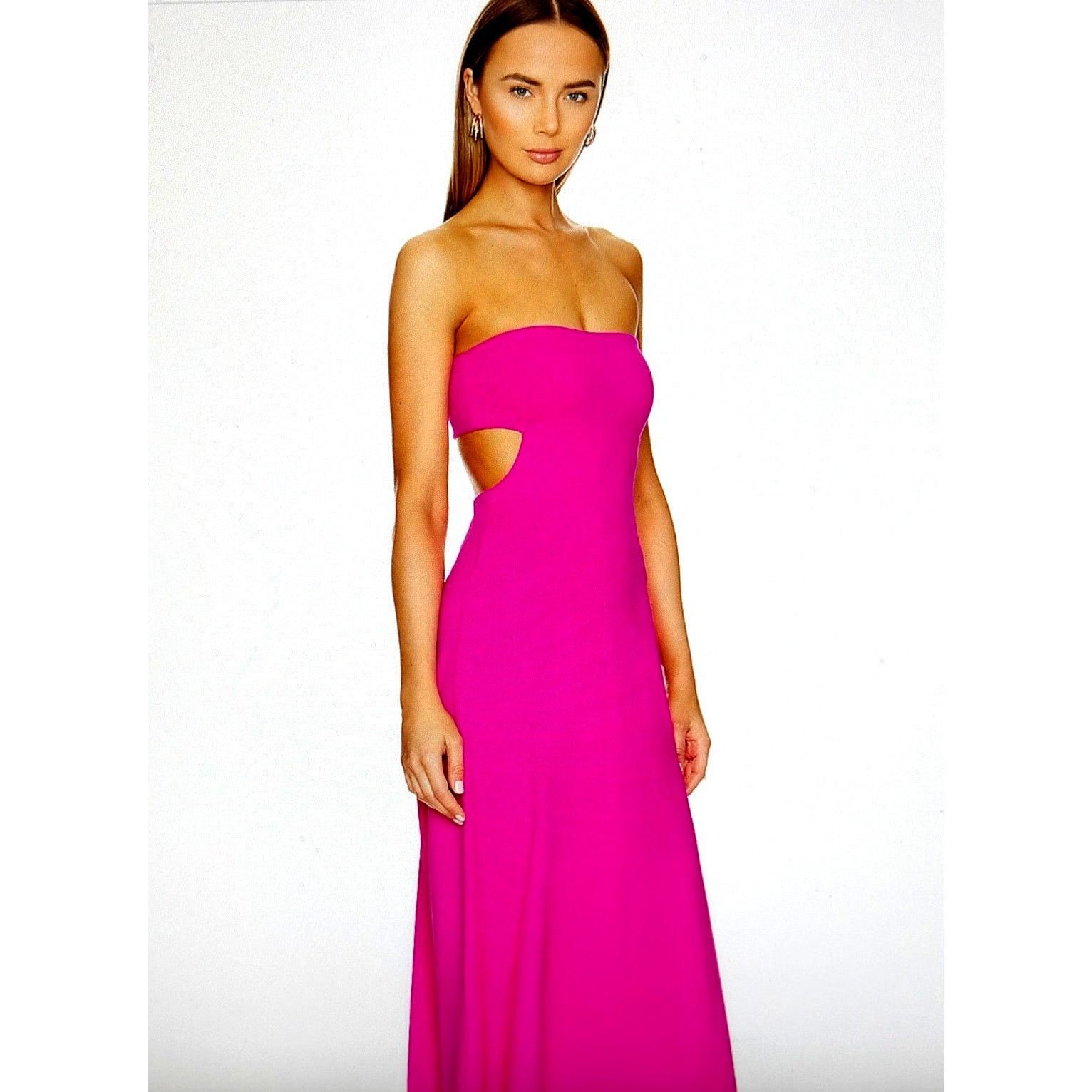 Susana Monaco Susana Monaco Strapless Cut Out Back Maxi Dress Snapdragon L Size L / US 10 / IT 46 - 7 Thumbnail