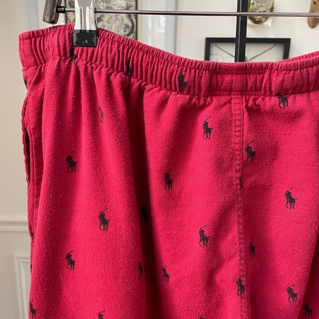 Polo Ralph Lauren Polo Ralph Lauren Allover Pony Pajama Pant Red Cotton Flanne Size US 32 / EU 48 - 3 Thumbnail