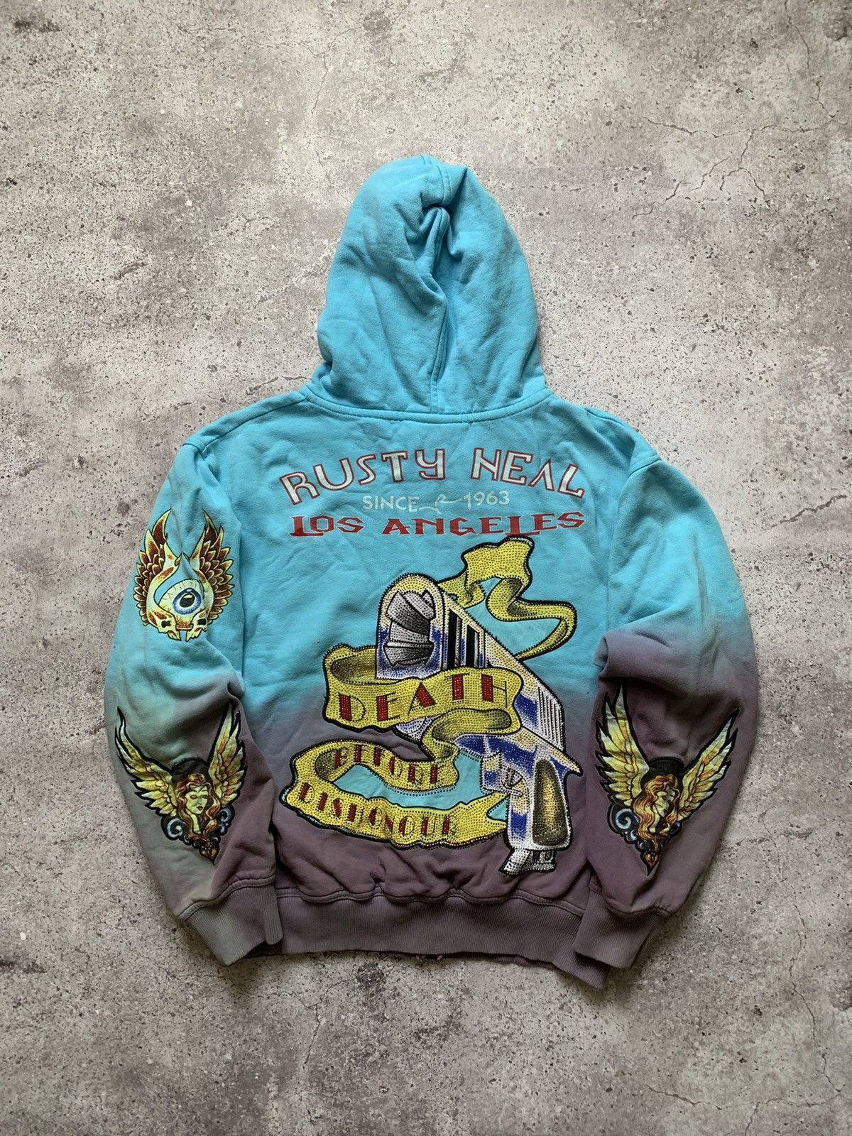 Ed Hardy × Vintage Vintage Y2K Zip Hoodie Ed Hardy Style Shiny Gun Size US M / EU 48-50 / 2 - 1 Thumbnail