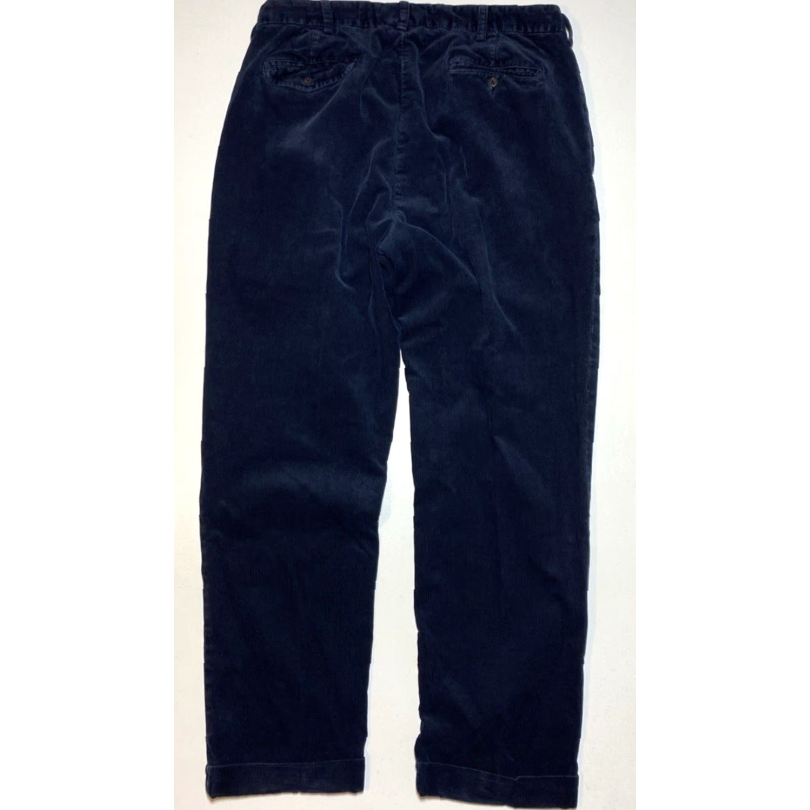 Polo Ralph Lauren Polo Ralph Lauren Men's Corduroy Hammond Pant Vintage 36x32 Navy Chino Pleated Straight Relaxed Size US M / EU 48-50 / 2 - 2 Thumbnail
