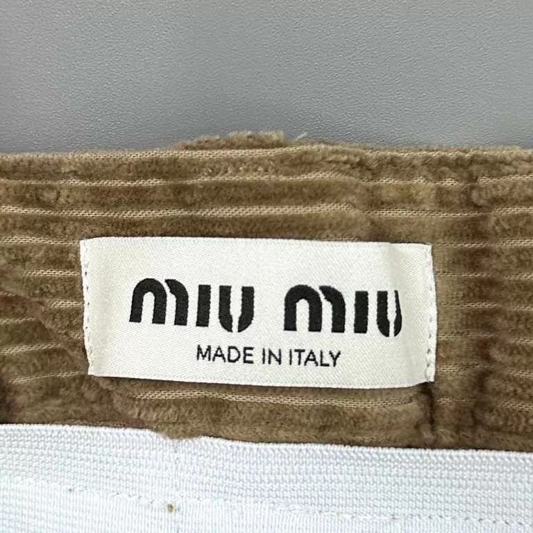 Miu Miu MIUMIU Milk Tea Corduroy Wide-Leg Trousers 40 Size 27" / US 4 / IT 40 - 5 Thumbnail