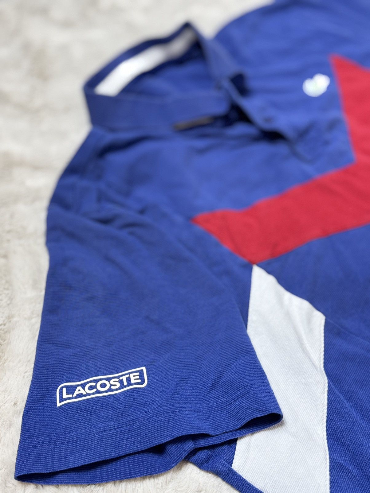 Lacoste Lacoste Sport Polo –Retro Color Block Chevron–Blue Red White Size US L / EU 52-54 / 3 - 3 Thumbnail
