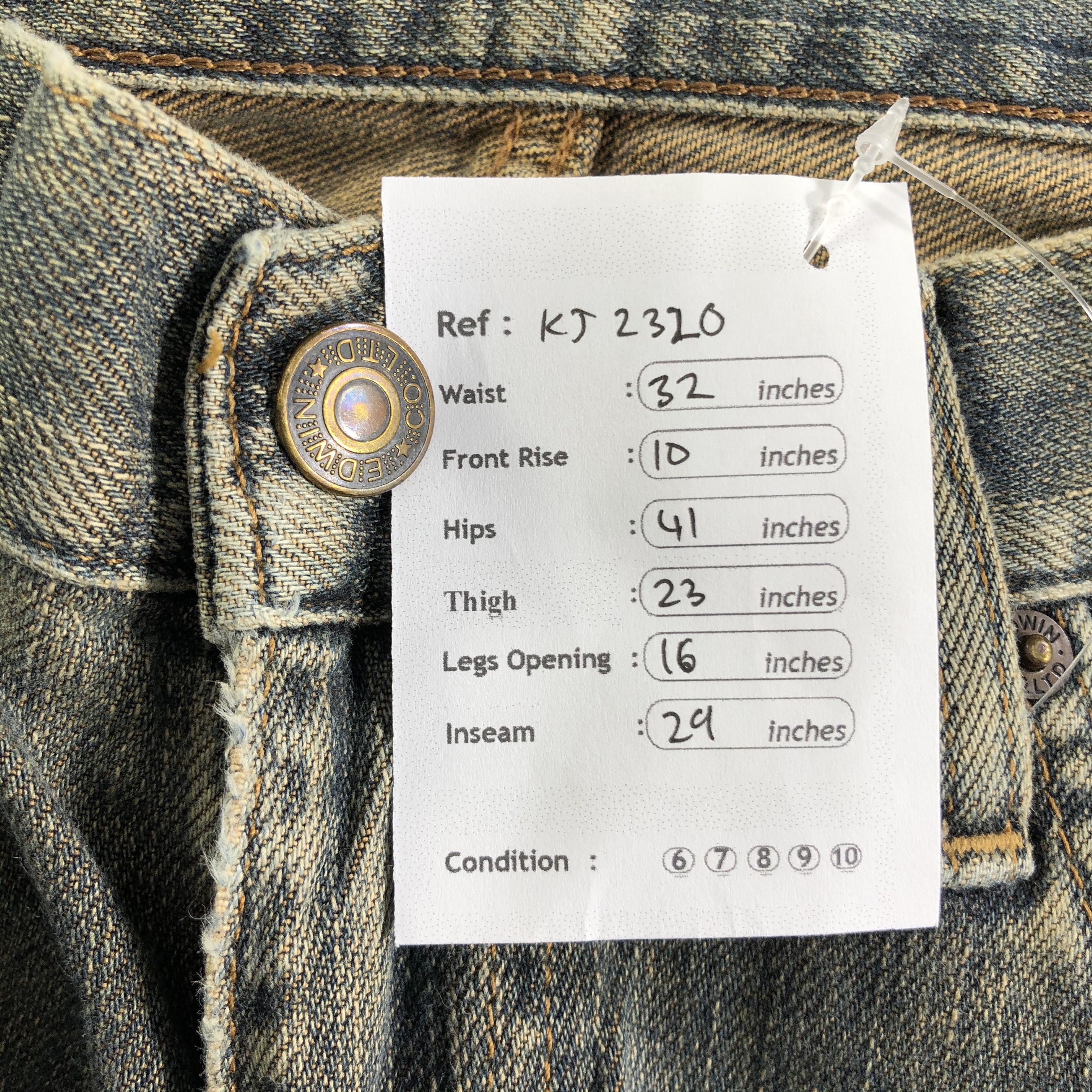 Edwin Vintage Edwin Jeans Rusty Wash Denim KJ2320 Size US 32 / EU 48 - 10 Thumbnail