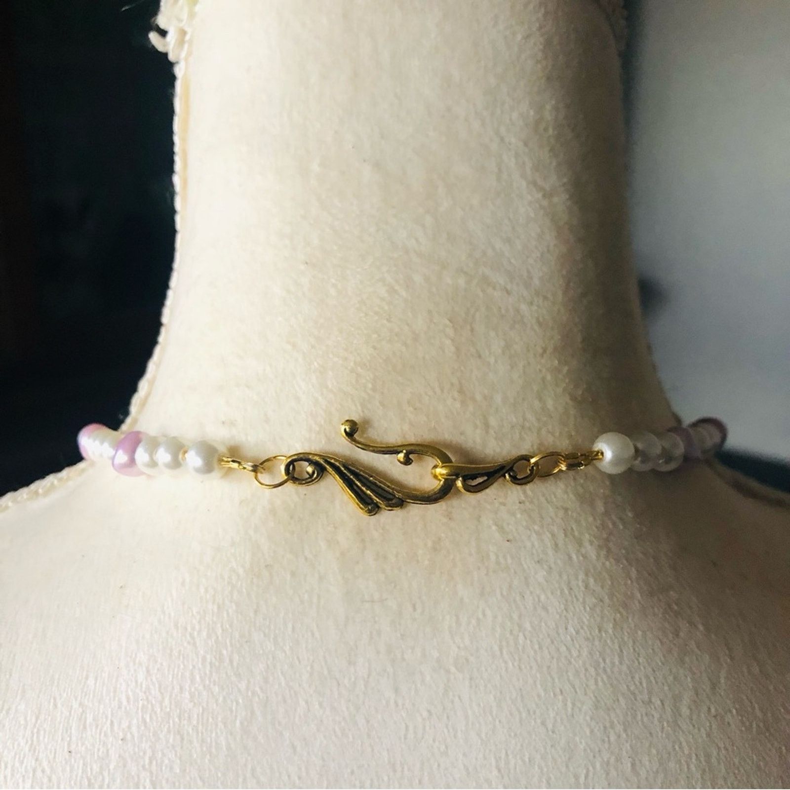 Handmade Handcrafted repurpose lilac freshwater Pearl necklace Size ONE SIZE - 7 Thumbnail