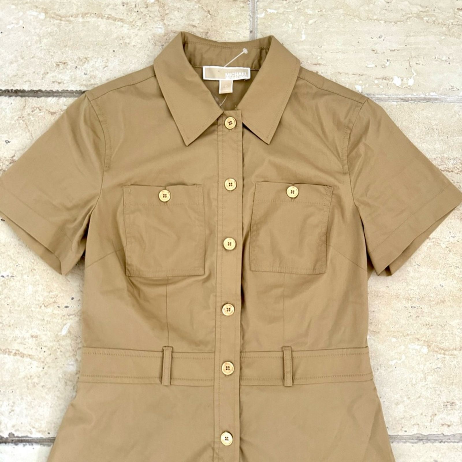 Michael Kors NWT!! MICHAEL KORS Dress, Khaki, Size 0 Size XS / US 0-2 / IT 36-38 - 5 Thumbnail