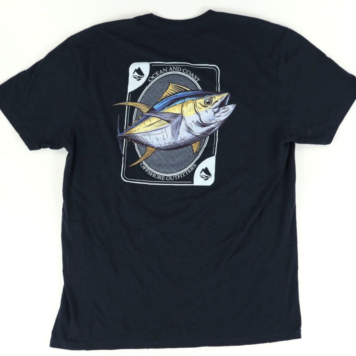 Vintage Ocean + Coast Tuna Playing Card Solid T-Shirt Navy Blue Men's XL Size US XL / EU 56 / 4 - 4 Thumbnail