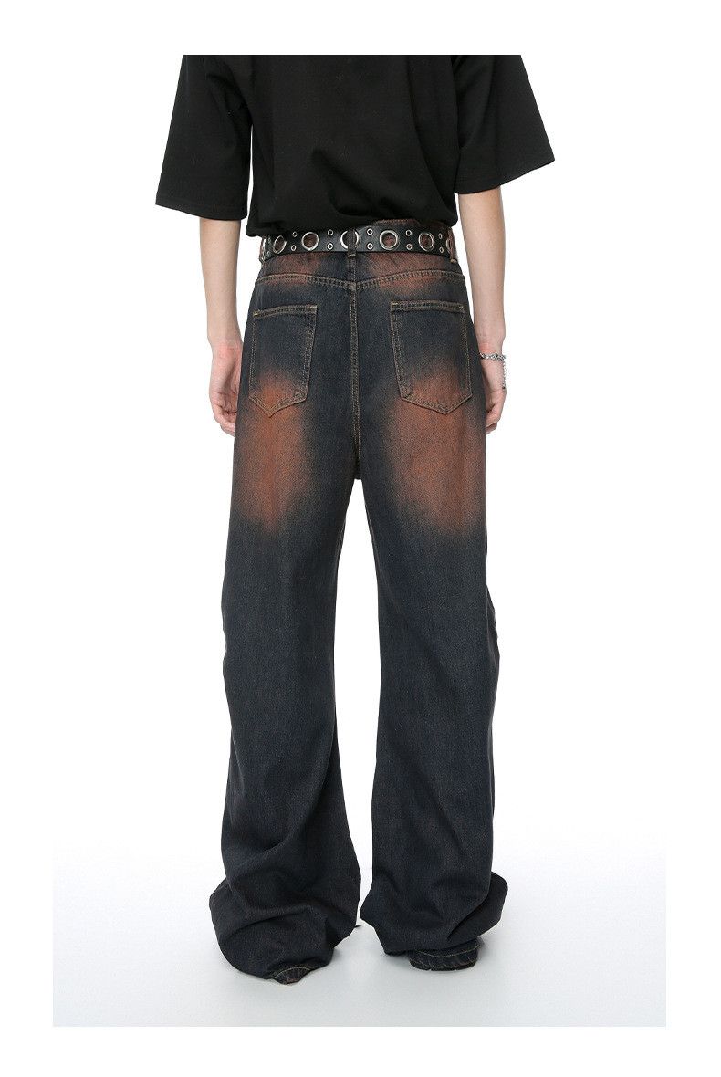 Japanese Brand × Jean Vintage loose rivet gradient wide-leg distressed jeans Size US 32 / EU 48 - 5 Thumbnail