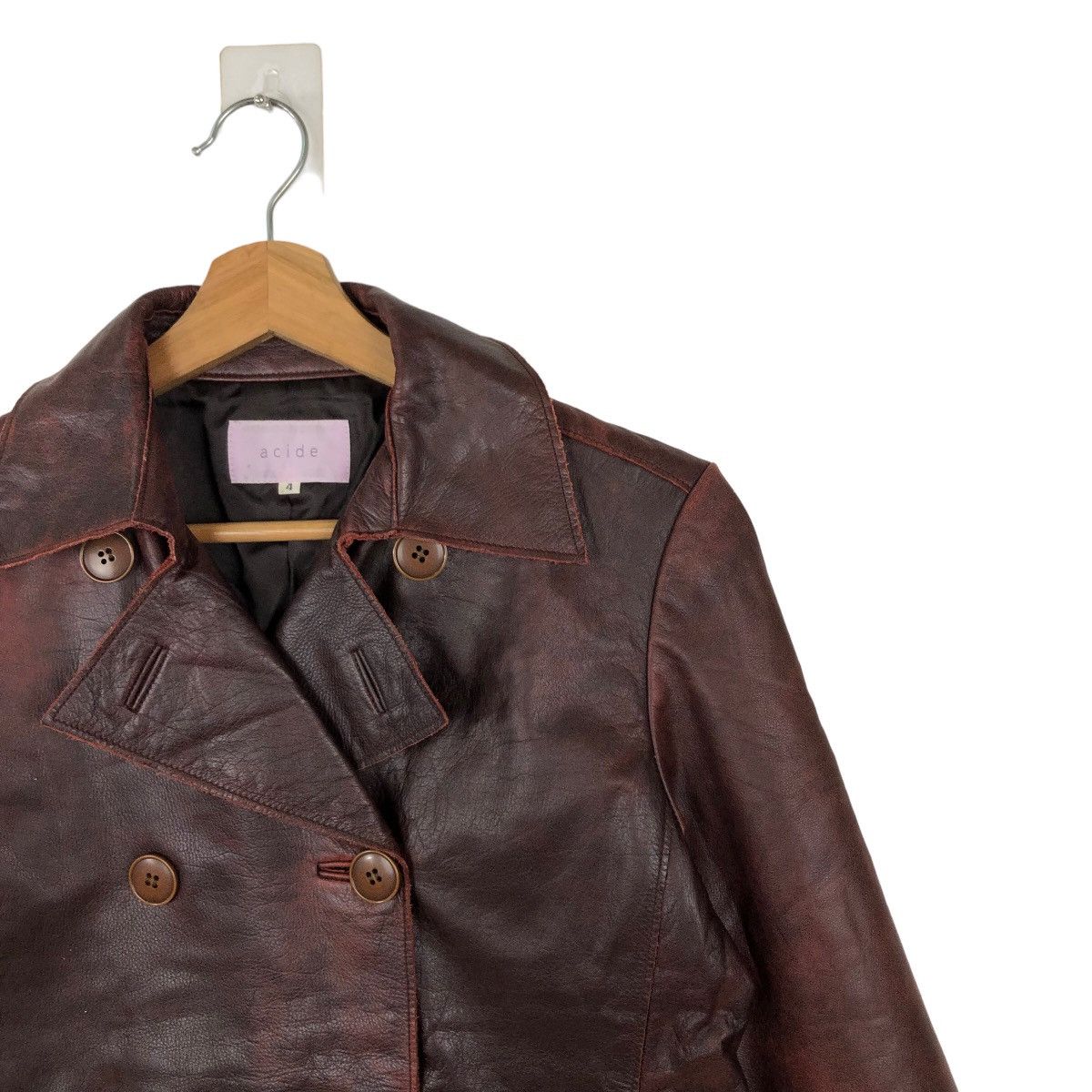 Japanese Brand VINTAGE BIKER LEATHER JACKET DOUBLE BREAST ACIDE JAPAN MADE Size US M / EU 48-50 / 2 - 5 Thumbnail