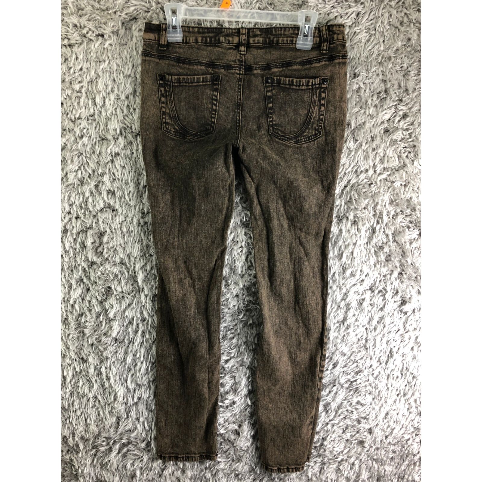 Vintage Xhilaration Jeans Skinny Denim Brown Mid Rise Womens Size 11 Juniors Cotton 30 In Inseam 30 In Zip Size 32" / US 10 / IT 46 - 5 Thumbnail