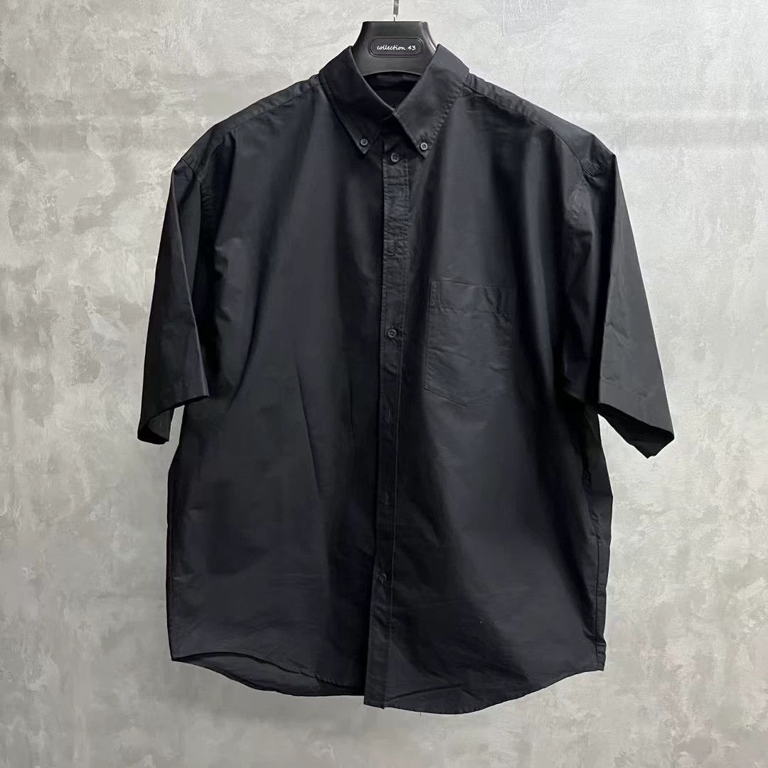 Balenciaga Balenciaga Black Printed Short Sleeve Shirt - dmc Size US M / EU 48-50 / 2 - 1 Thumbnail