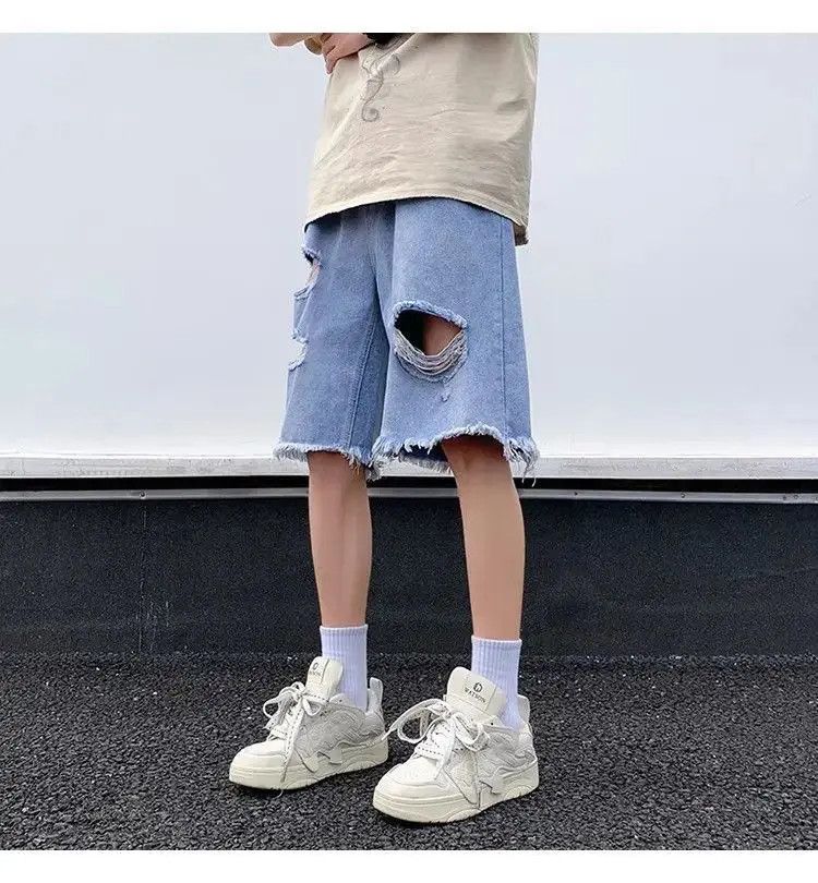 Japanese Brand Straight casual distressed rough edge jeans Size US 32 / EU 48 - 3 Thumbnail