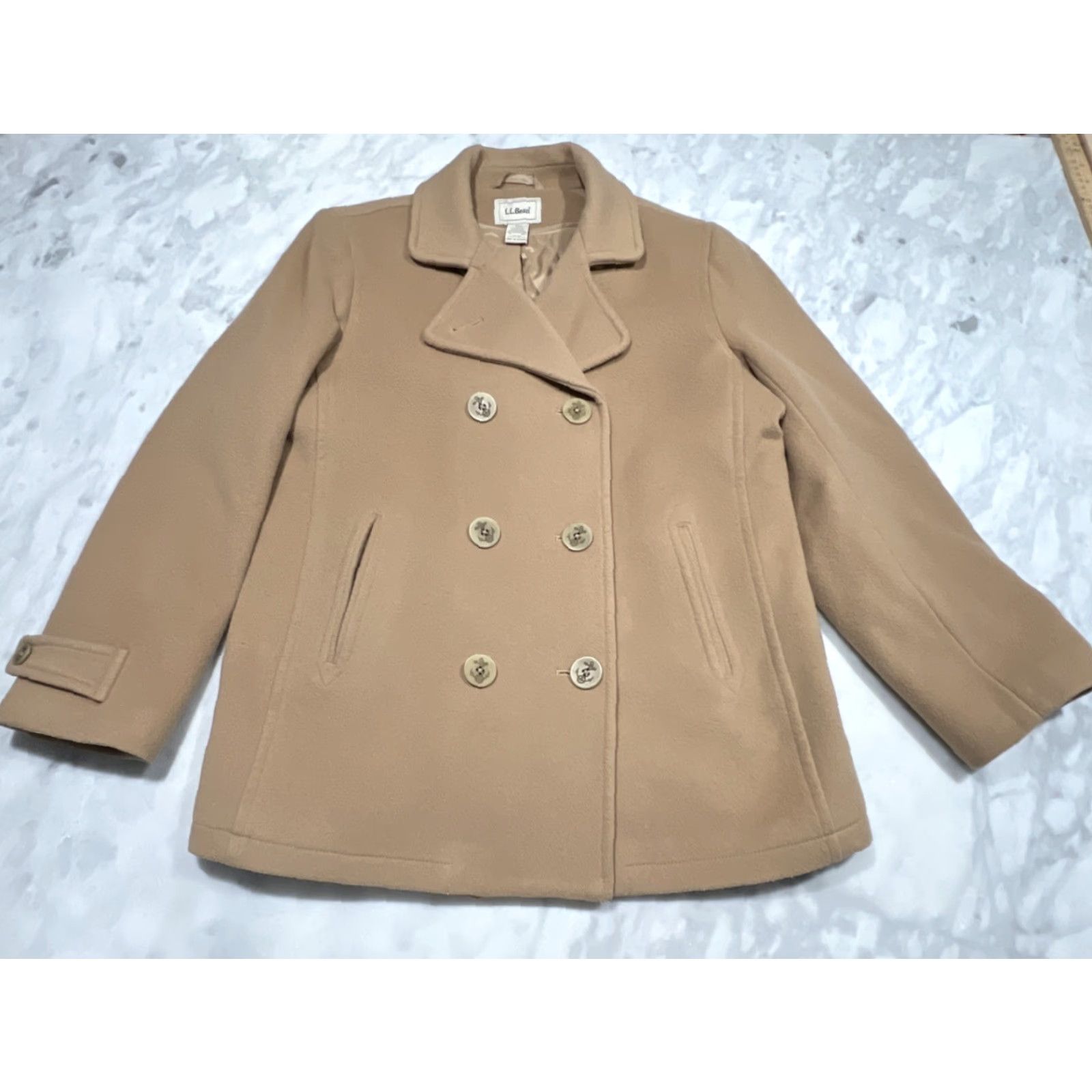 Vintage VINTAGE LL Bean Lambswool Classic Coat Women 12 Mid Length Jacket Lined Warm Pockets Size XL / US 12-14 / IT 48-50 - 2 Thumbnail