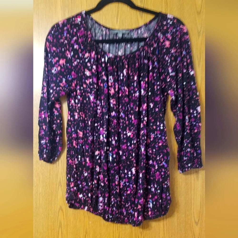 Designer Daisey Fuentes Floral Print Top - Pink and Black Small Size S / US 4 / IT 40 - 1 Thumbnail