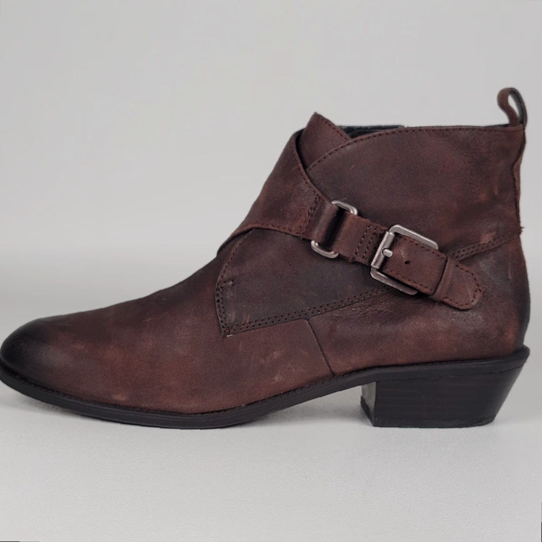 Franco Sarto Franco Sarto Royce Leather Ankle Boots Women's Dark Brown 9 M Size US 7 / IT 37 - 6 Thumbnail